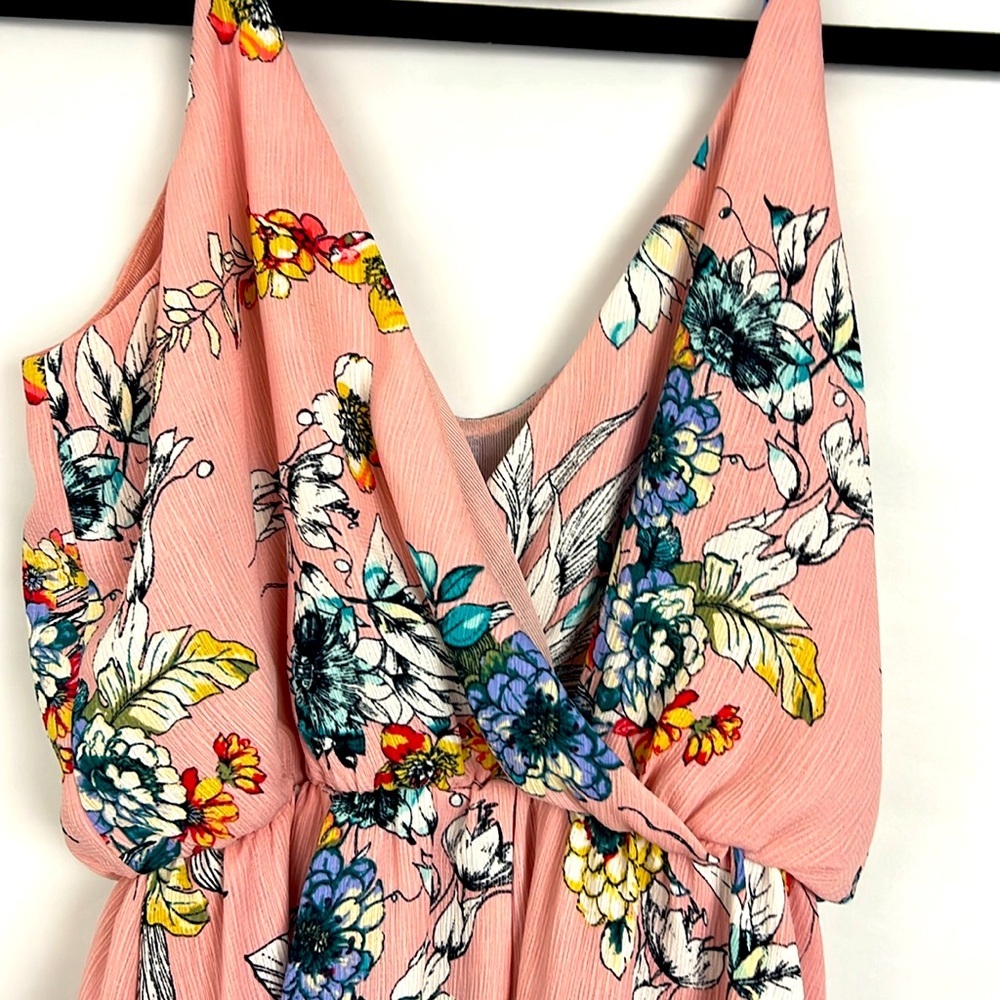 Lush Pink Asian inspired Floral Mini Dress - Picture 6 of 7